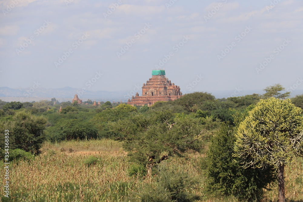 Sticker Temples dans la plaine de Bagan, Myanmar	