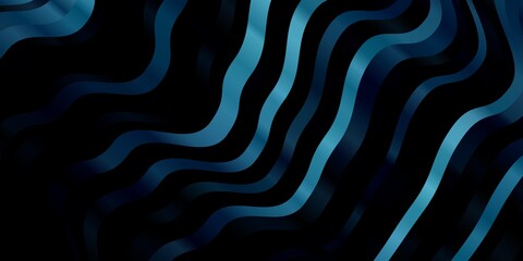 Dark BLUE vector texture with curves. Abstract illustration with bandy gradient lines. Pattern for business booklets, leaflets