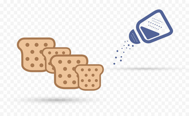 
Emblem of salt shaker in flat style. Icon of salt. Vector graphics.