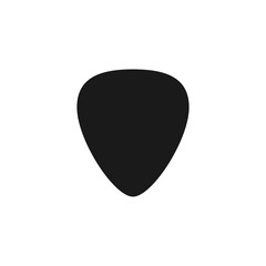 Guitar pick icon. Black silhouette vector illustration isolated on white.