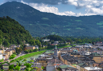 Aerial view on Salzburg city, Austria