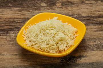 Steamed basmati rice in the bowl