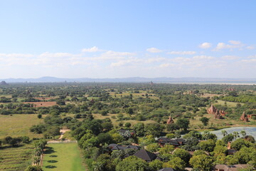 Panorama de la plaine de Bagan, Myanmar	