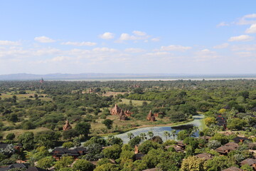 Panorama de la plaine de Bagan, Myanmar	