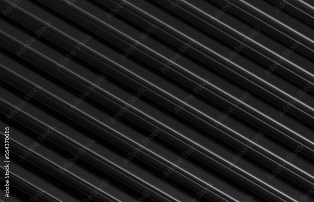 Poster Abstract black background with geometric stripe pattern. minimalist black. 3d render.