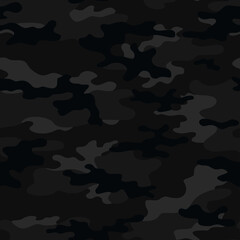 
Black camo seamless pattern vector background classic night style. Vector - obrazy, fototapety, plakaty