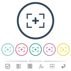 Obraz premium Camera crosshairs flat color icons in round outlines