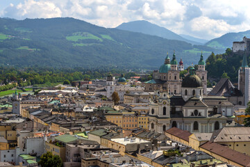 Fototapeta na wymiar Aerial view on Salzburg city, Austria