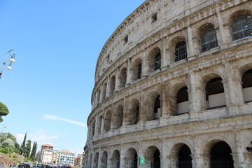 Fototapeta premium colosseum in rome italy Colosseum in rome is among wonders of world and famous tourist destination and ancient amphitheater once used for gladiator fight 