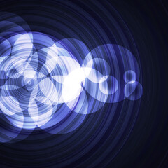   blue circles on a dark background