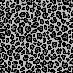 Animal print, snow leopard texture, seamless patterns tiling. Vector illustration.