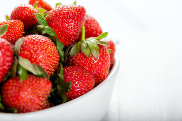 fresh strawberries in a bowl