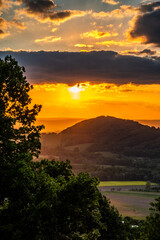 sunset in the mountains
