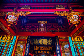 On Lang Temple (Hoi quan On Lang pagoda or Quan Am temple) or Ong Lao Temple - One of Vietnamese Chinese temple at Ho Chi Minh City (Saigon), Vietnam