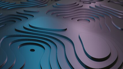 beautiful patterned background Put together in a layer like a paper, the white surface and the light color combination between blue and pink. 3d rendering on top view and clear images.