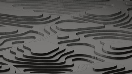 beautiful patterned background Put together in a layer like a paper,  3d rendering on side view and clear images.