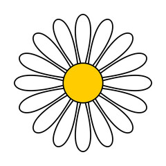 Stylized Daisy Flower. Vector Image.	