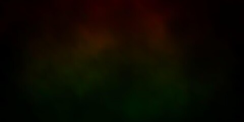 Dark Green, Red vector pattern with clouds. Gradient illustration with colorful sky, clouds. Template for landing pages.