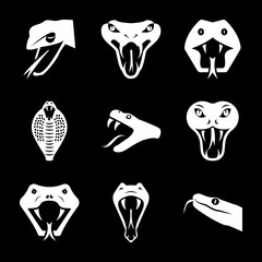 Scary Snakehead Icons Set