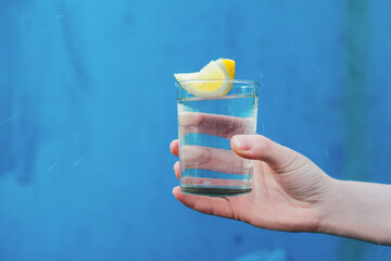 Lemon water in hand