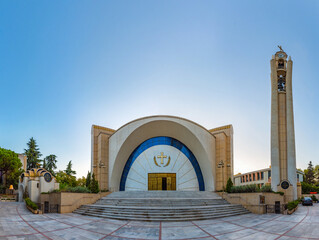 Sunrise view of Resurrection of Christ Orthodox Cathedral in Tirana, Albania