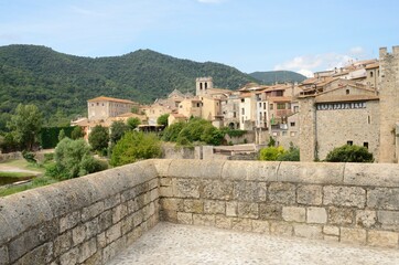 Medieval village of Besalu, a village of Girona, Spain.
