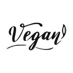 Vegan Lettering. Healthy food hand drawn icon.