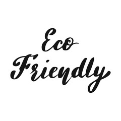 Eco Friendly Lettering. Healthy food drawn icon.