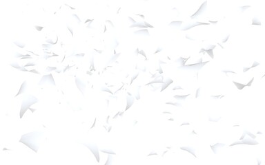 Flying sheets of paper isolated on white background. Abstract money is flying in the air. 3D illustration