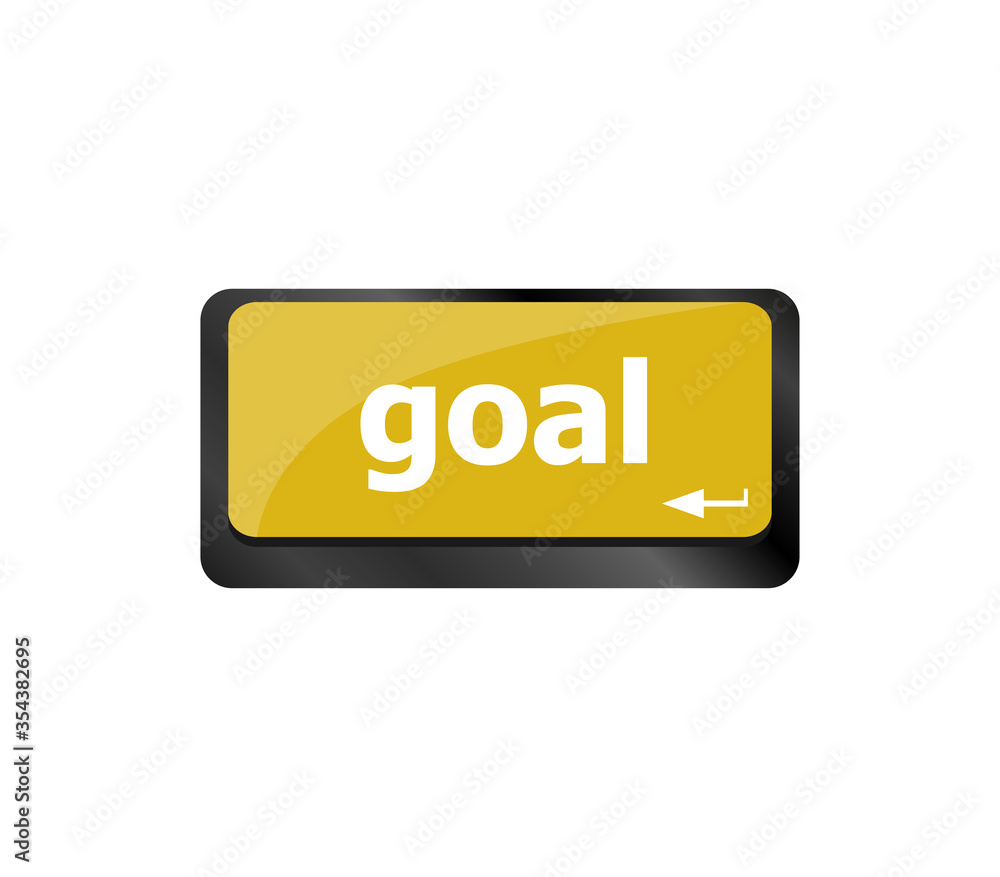 Poster goal button on computer keyboard button