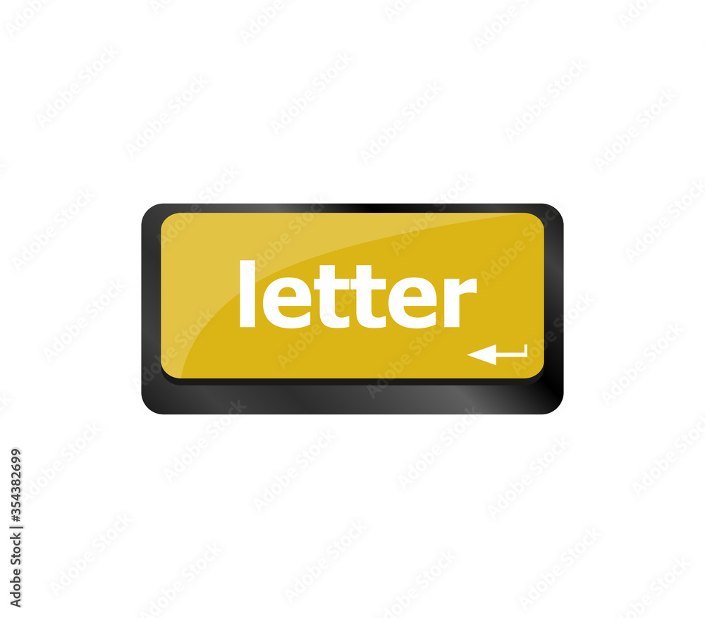Aufkleber computer keyboard with letter key - internet concept