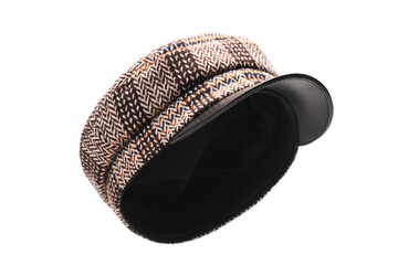 Female hat with a visor isolated.