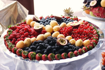 this fruit is beautifully laid on the festive table