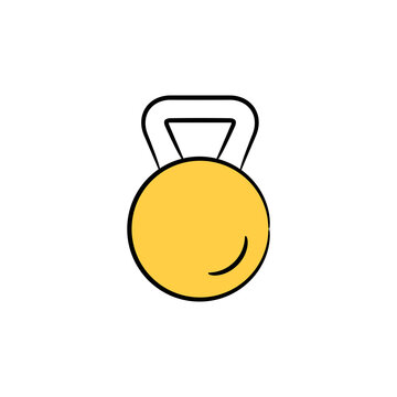 dumbbell icon yellow doodle theme