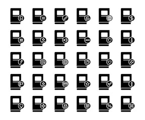 books icons set glyph design theme