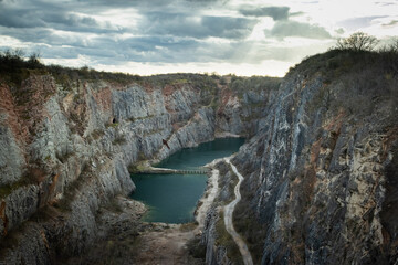 Lom velka amerika, Great america quarry near Prague, Czech Republic.