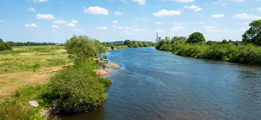 Fototapeta na wymiar Peaceful river landscape scenery