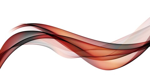 Abstract smooth color wave . Curve flow red motion illustration
