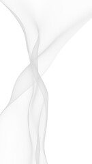 White abstract background. Fluttering white scarf. Waving on wind white fubric. 3D illustration