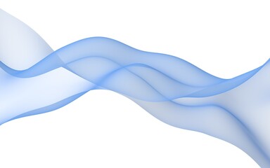 Abstract wave. Scarf. Bright ribbon on white background. Abstract smoke. Raster air background. 3D illustration