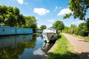 Hiker on a canal towpath