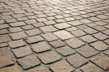 Cobblestone pavement road background