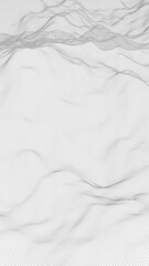 Abstract landscape on a white background. Cyberspace grid. hi tech network. 3d illustration