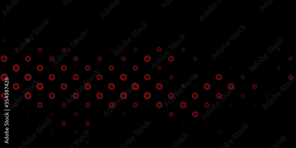 Wall mural Dark Red vector backdrop with mystery symbols.