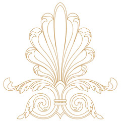 Golden vintage baroque ornament, corner. Retro pattern antique style acanthus. Decorative design element filigree calligraphy vector