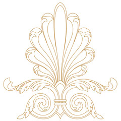 Golden vintage baroque ornament, corner. Retro pattern antique style acanthus. Decorative design element filigree calligraphy vector