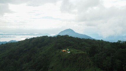 Treking camp site on the moutain.