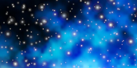 Light BLUE vector layout with bright stars. Decorative illustration with stars on abstract template. Pattern for wrapping gifts.