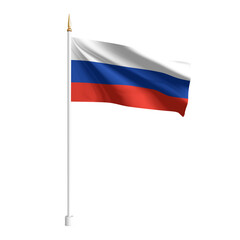 Vector realistic Russia Flag. 3D waving flag textile. Template for products, banners, leaflets, certificates and postcards. illustration