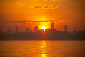 sunrise over the city